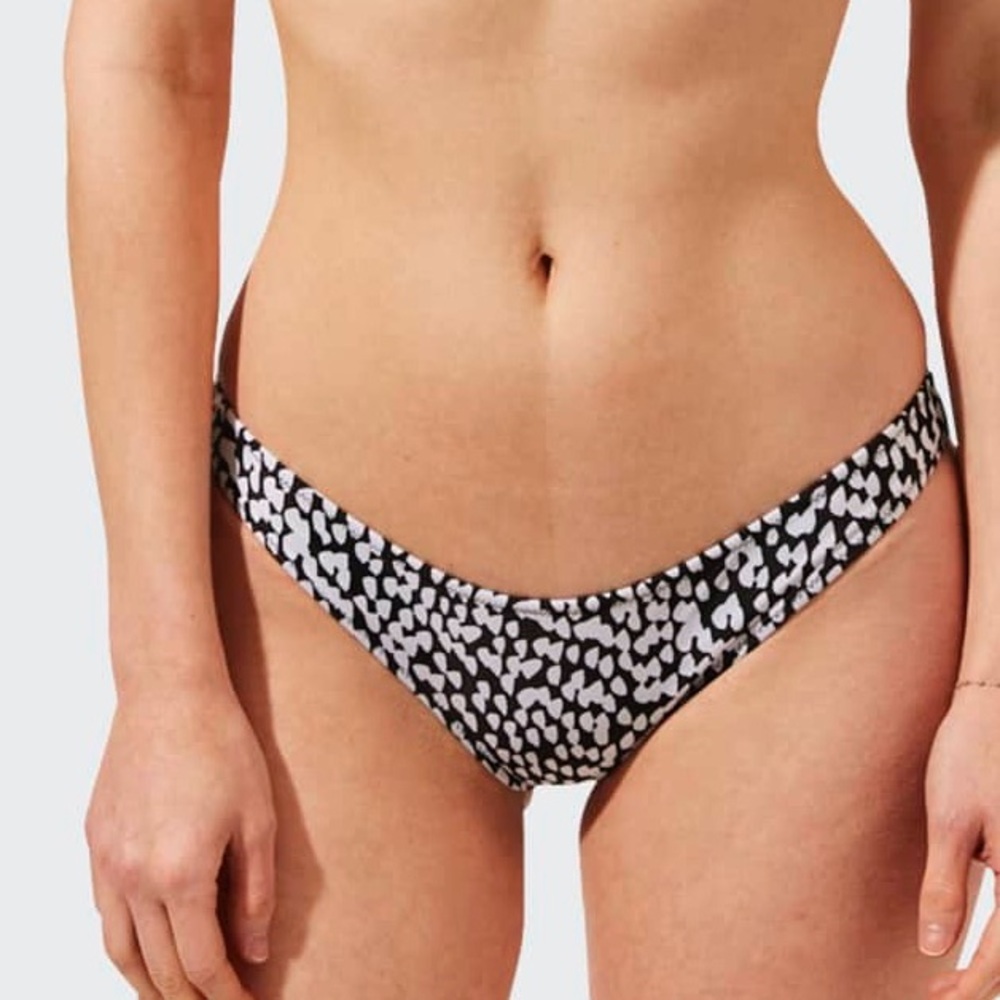 SOLID & STRIPED The Eva Painted Dot Bottoms black white Size Large NWT